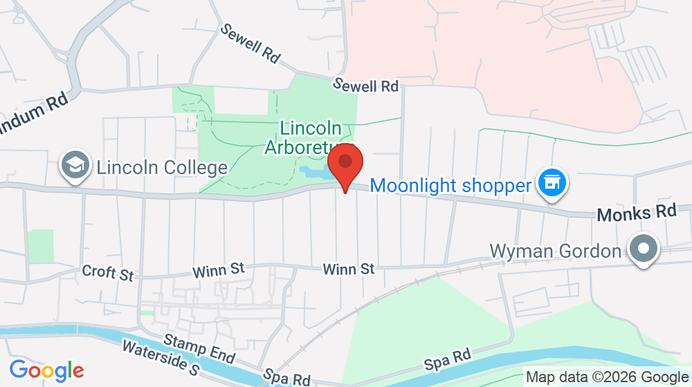Map showing the location of Monks Road Post Office