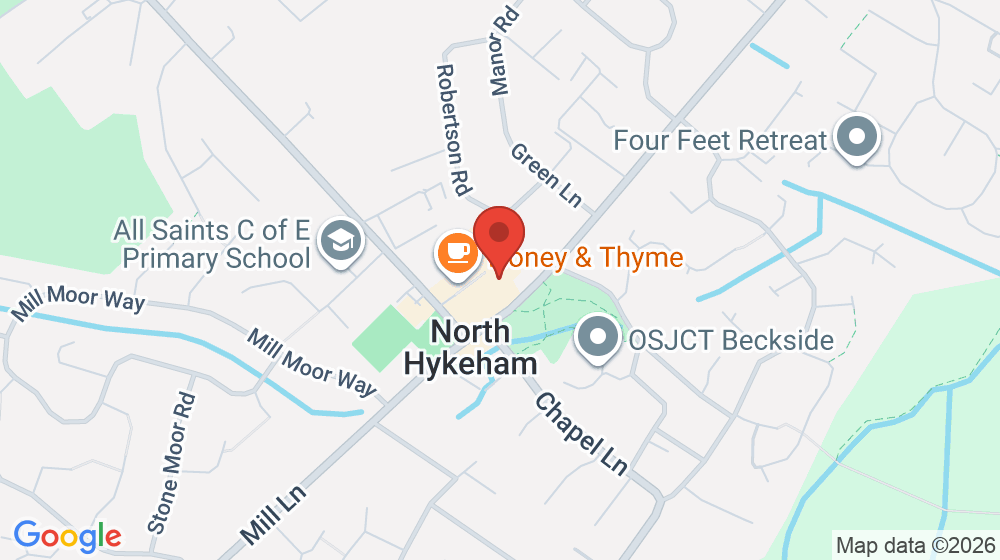 Map showing the location of Mrs. H's Café
