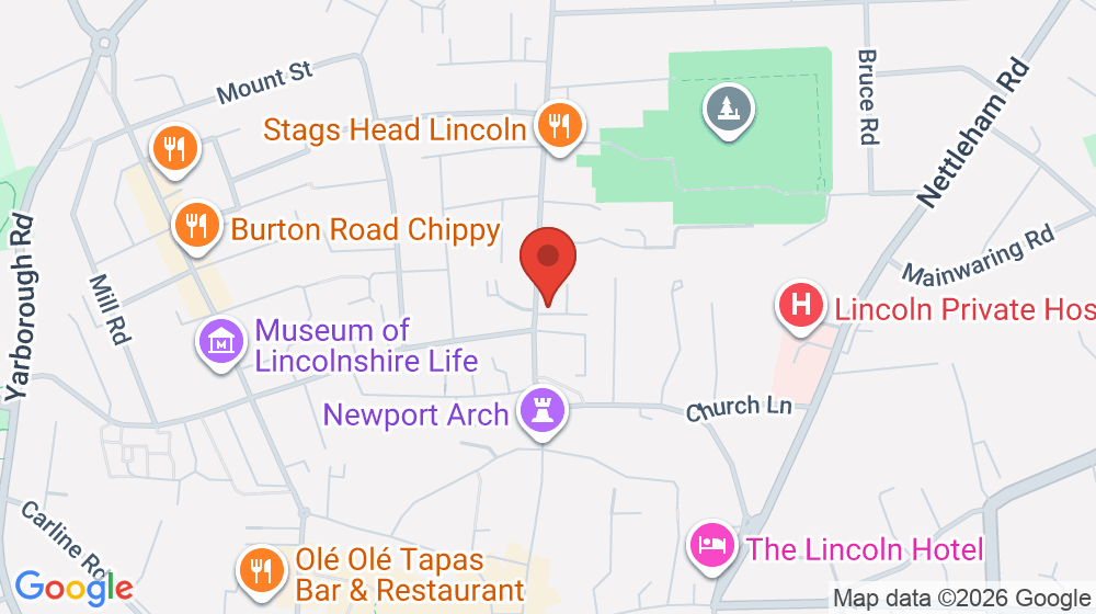 Map showing the location of Newport Fish Bar