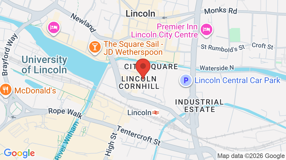 Map showing the location of Oxfam Bookshop