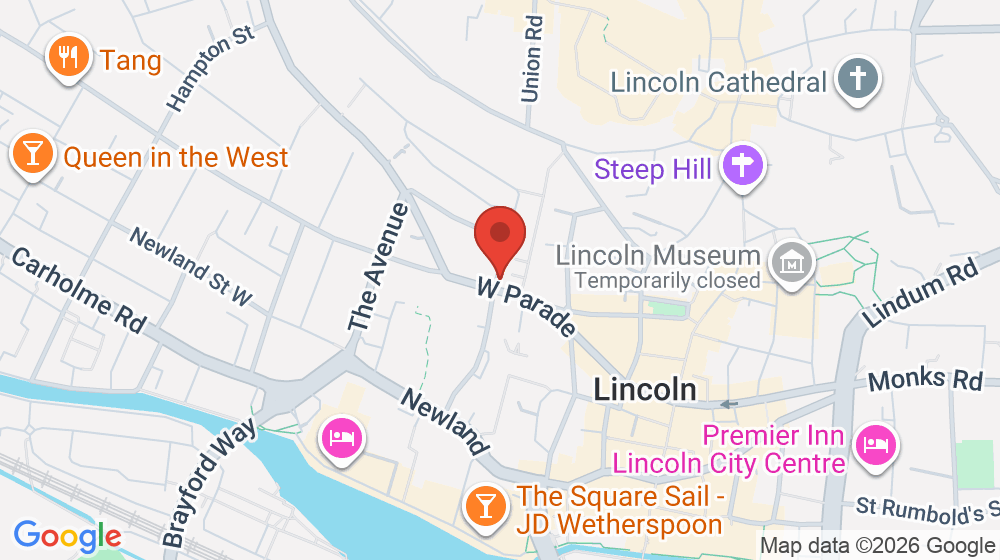 Map showing the location of Pizza Hut