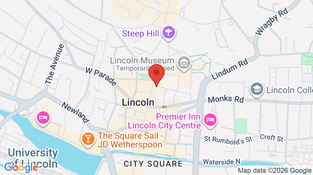Map showing the location of PizzaExpress
