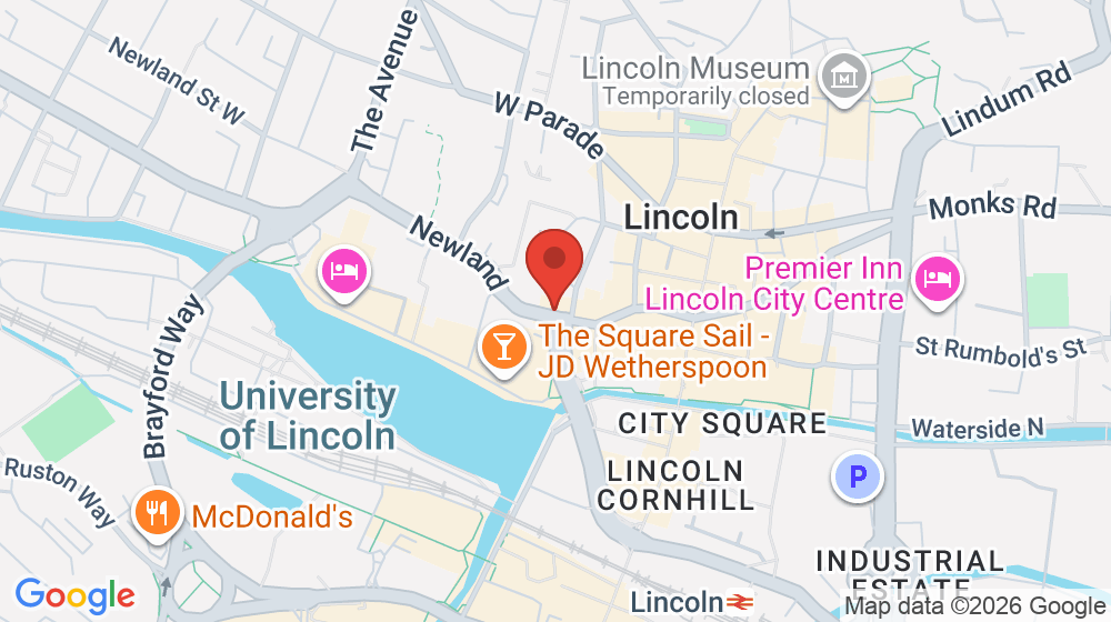 Map showing the location of Rising Cafe