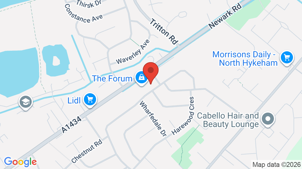 Map showing the location of St. Barnabas Lincolnshire Hospice