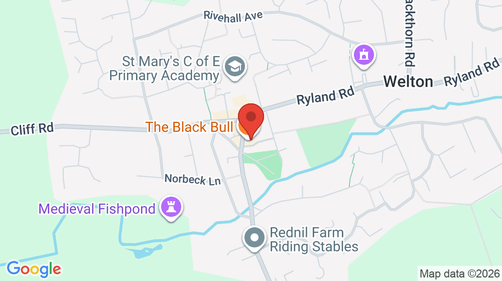 Map showing the location of The Black Bull