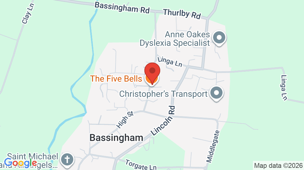 Map showing the location of The Five Bells