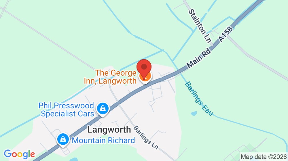 Map showing the location of The George at Langworth
