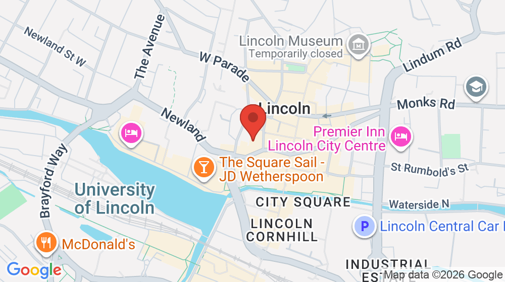 Map showing the location of The Pessimist Gin and Wine Bar