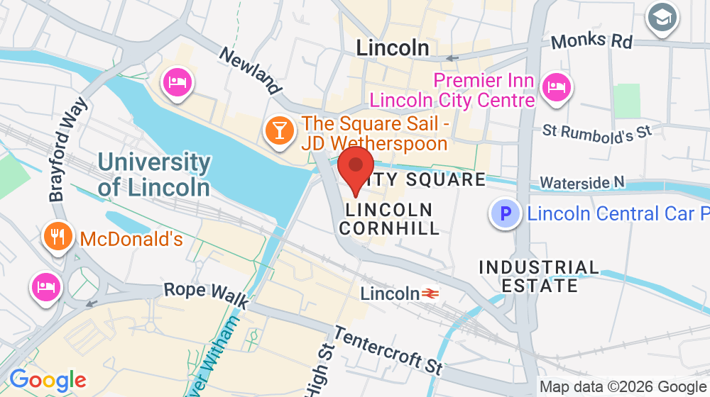 Map showing the location of The Tanning Shop