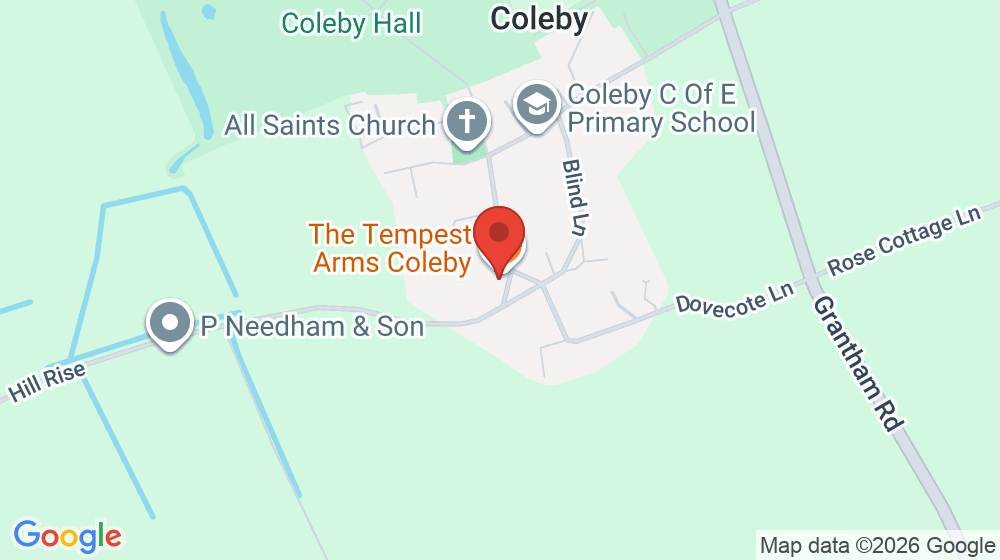 Map showing the location of The Tempest Arms