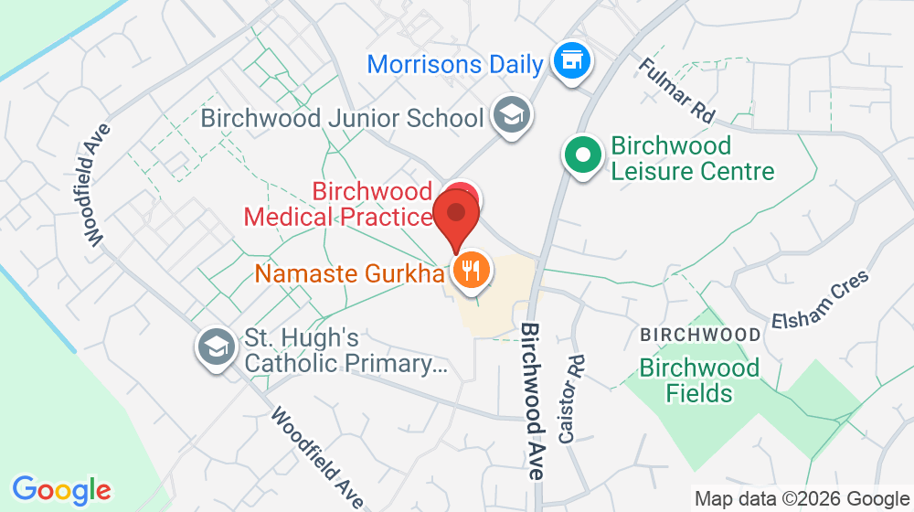 Map showing the location of Thornes Family Butchers