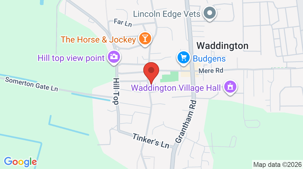 Map showing the location of Three Horseshoes