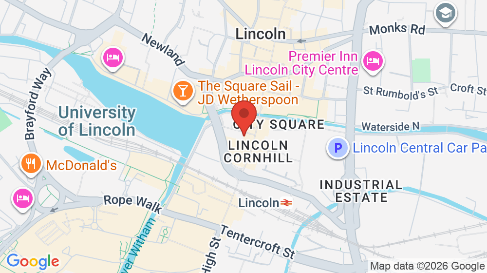 Map showing the location of Toby's Barber Shop