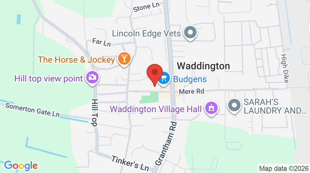 Map showing the location of Waddington Post Office